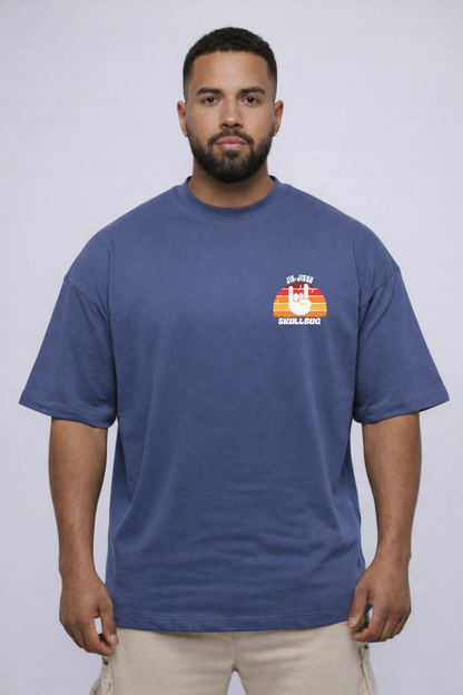 Camiseta oversized "Jiu-jitsu fighter" - azul
