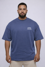 Camiseta oversized "Choke hazard" - azul