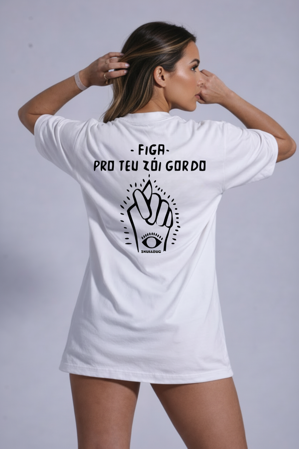 Camiseta oversized "Figa" - off-white
