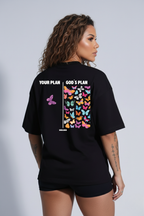 Camiseta oversized "God´s plan" - preta