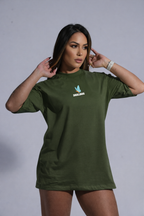 Camiseta oversized "God´s plan" - verde