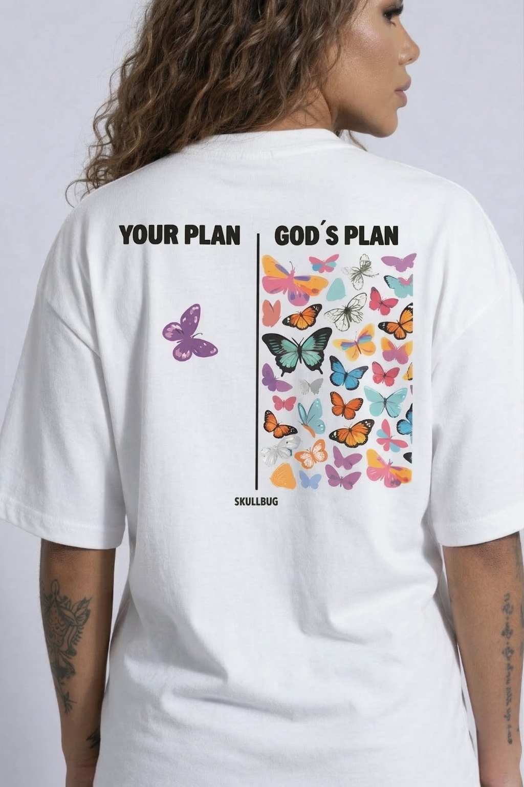 Camiseta oversized "God´s plan" - off-white