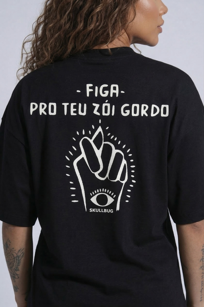 Camiseta oversized "Figa" - preta