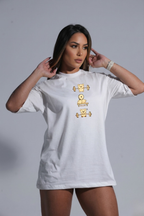 Camiseta oversized "Fitness bear" - off-white