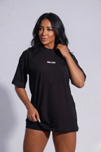 Camiseta oversized "Progresso" - preta