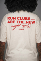 Camiseta oversized "Night Club" - off-white