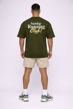Camiseta oversized "Sunday Running Club" - verde