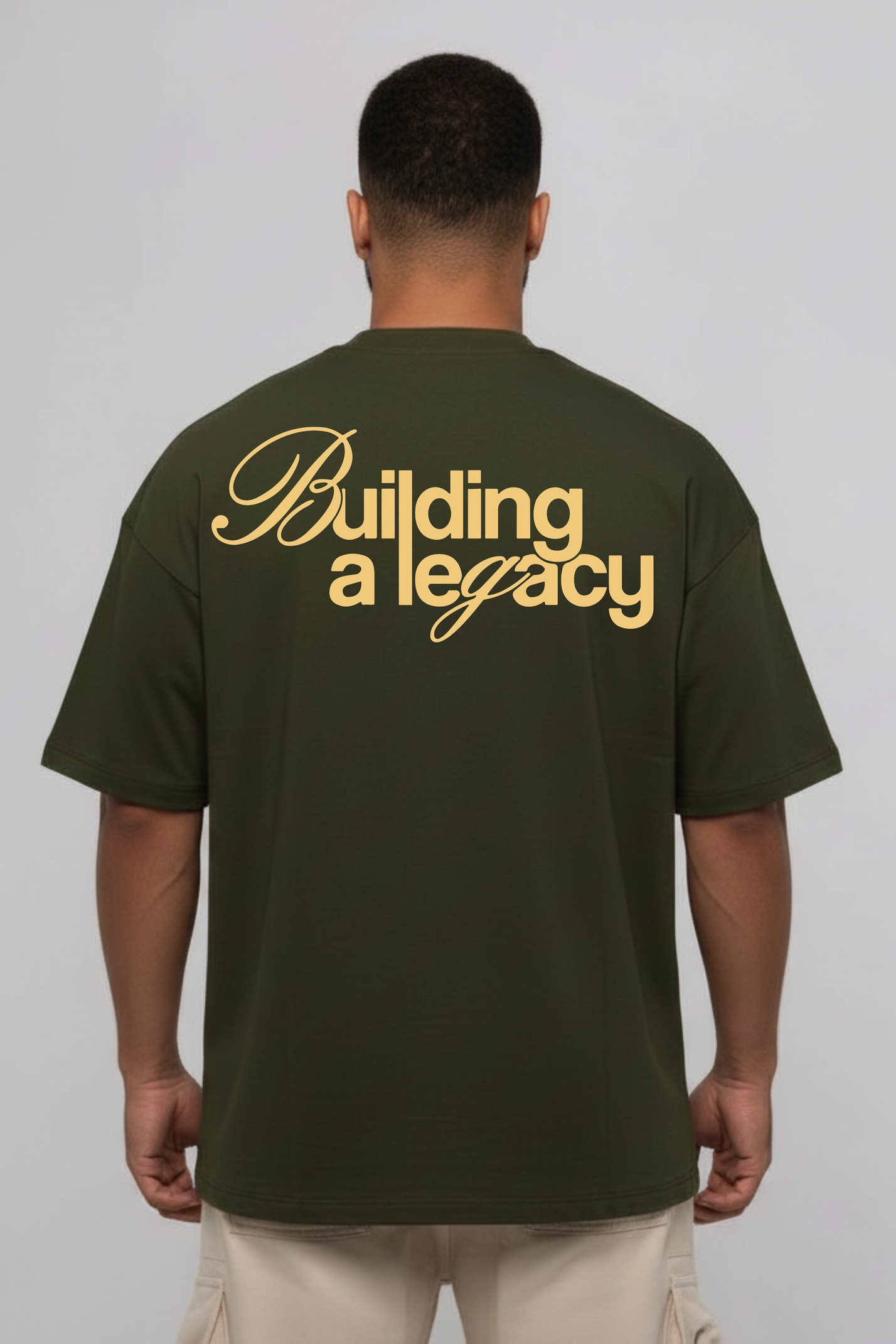 Camiseta oversized "Building a Legacy" - verde