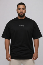 Camiseta oversized logo básica - preta