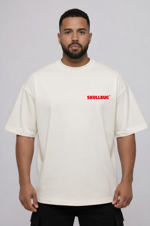 Camiseta oversized "Night Club" - off-white