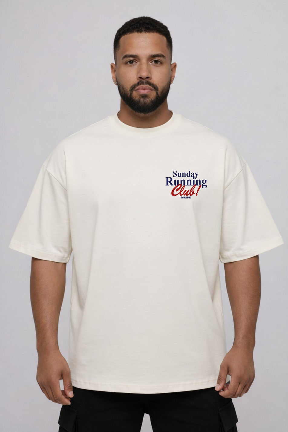 Camiseta oversized "Sunday Running Club" - off-wwhite