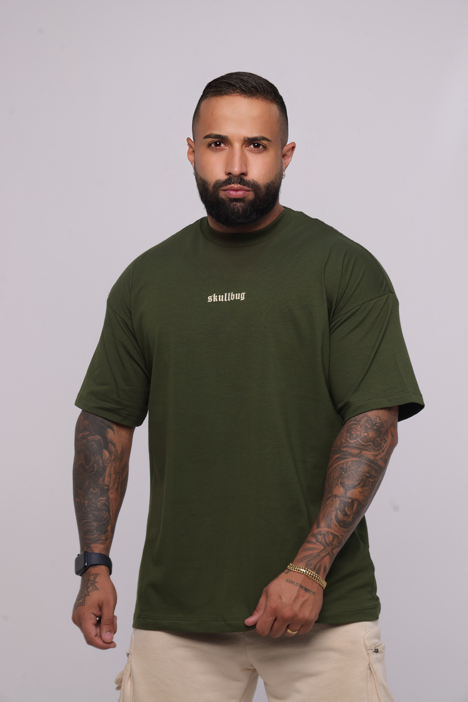 Camiseta oversized logo básica - verde