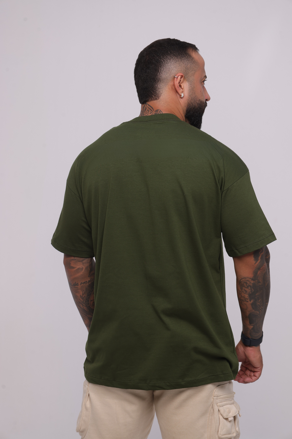 Camiseta oversized logo básica - verde