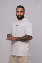 Camiseta oversized logo básica - off-white