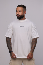 Camiseta oversized logo básica - off-white