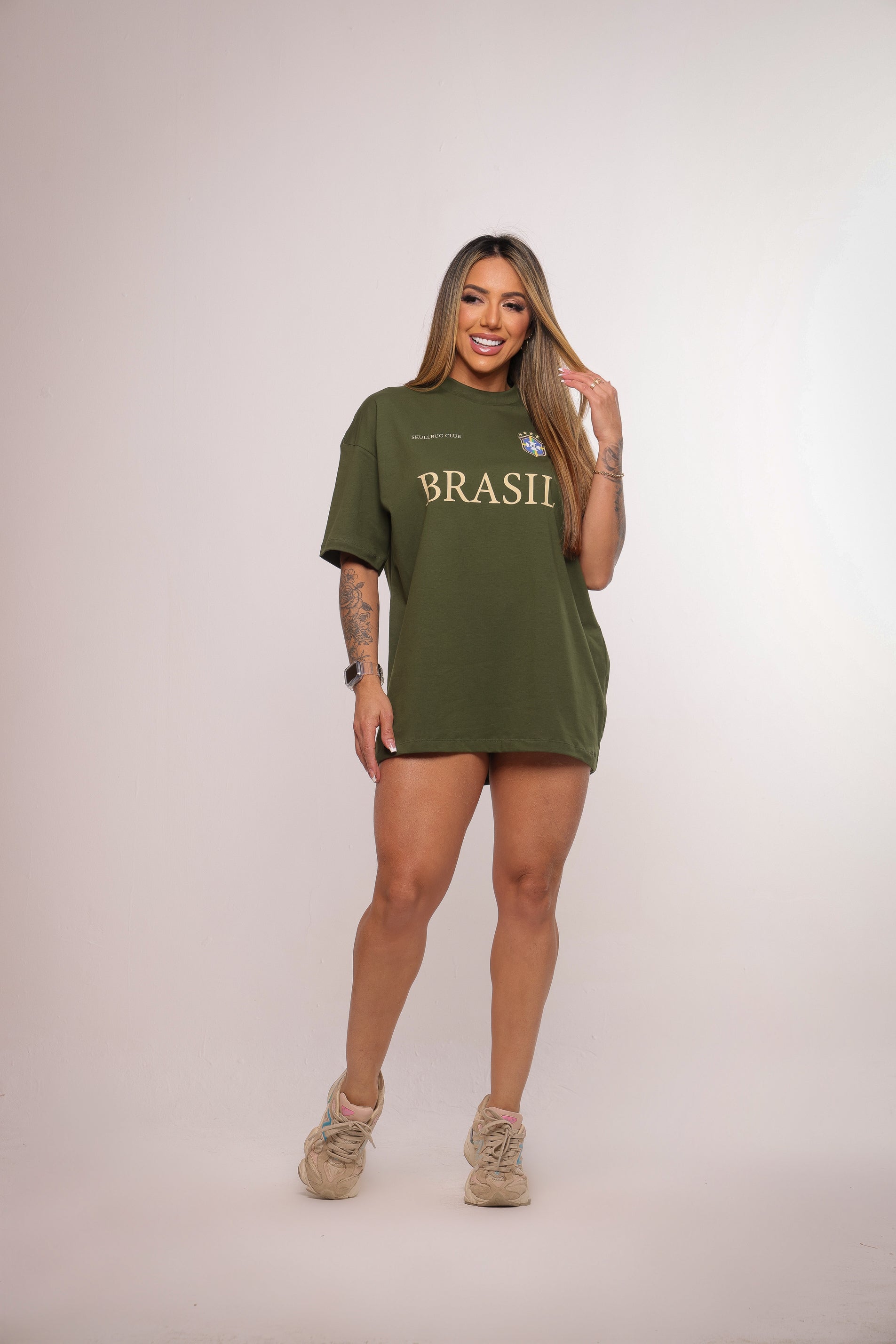 Camiseta oversized "Brasil" confort - verde