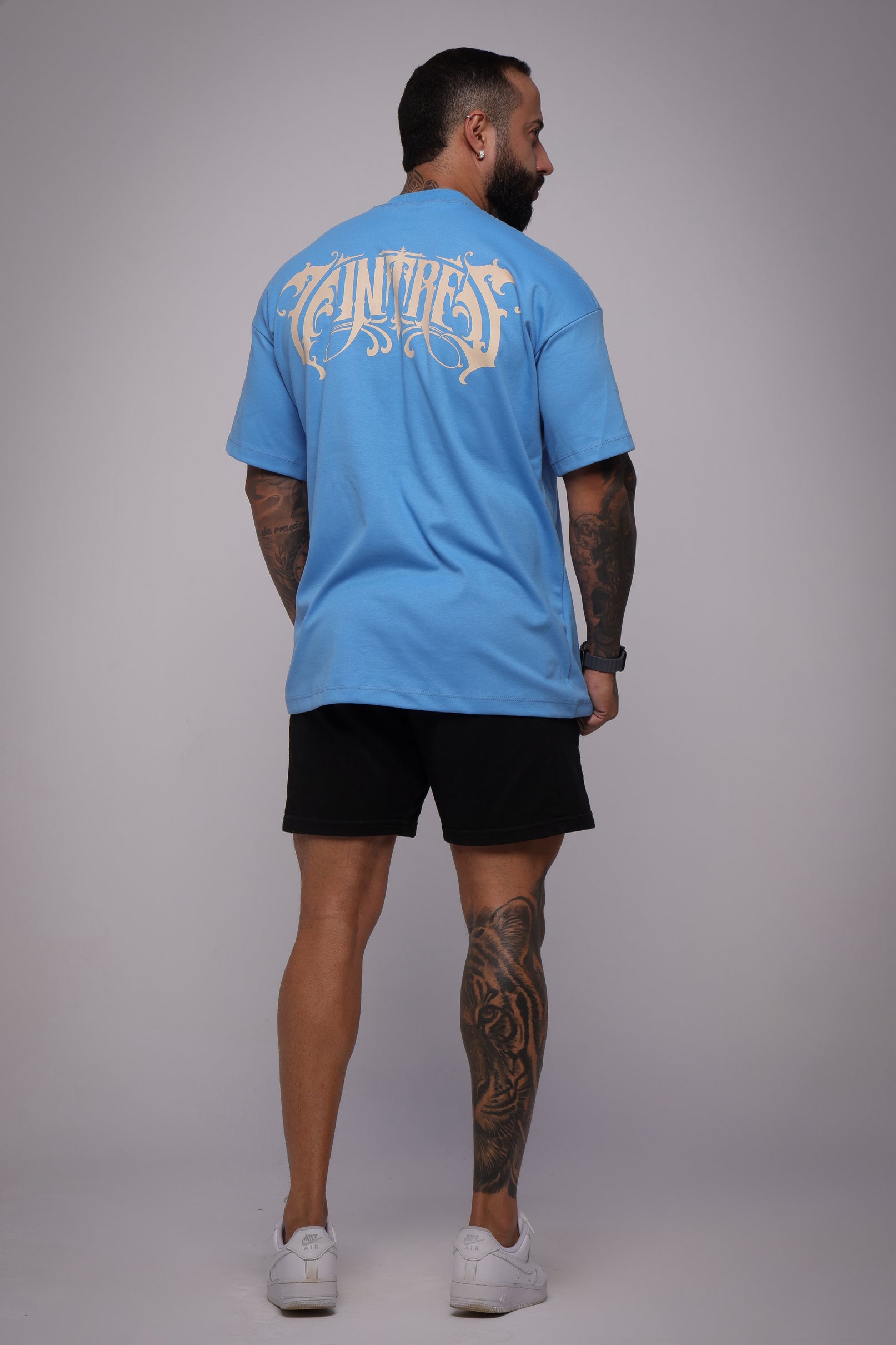 Camiseta oversized vinttrês azul - 230g