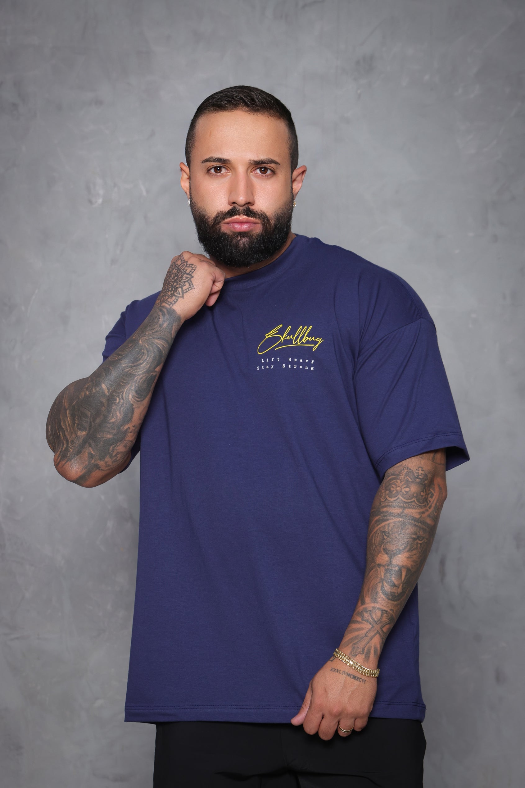Camiseta oversized IMPROVE - azul marinho – SKULLBUG