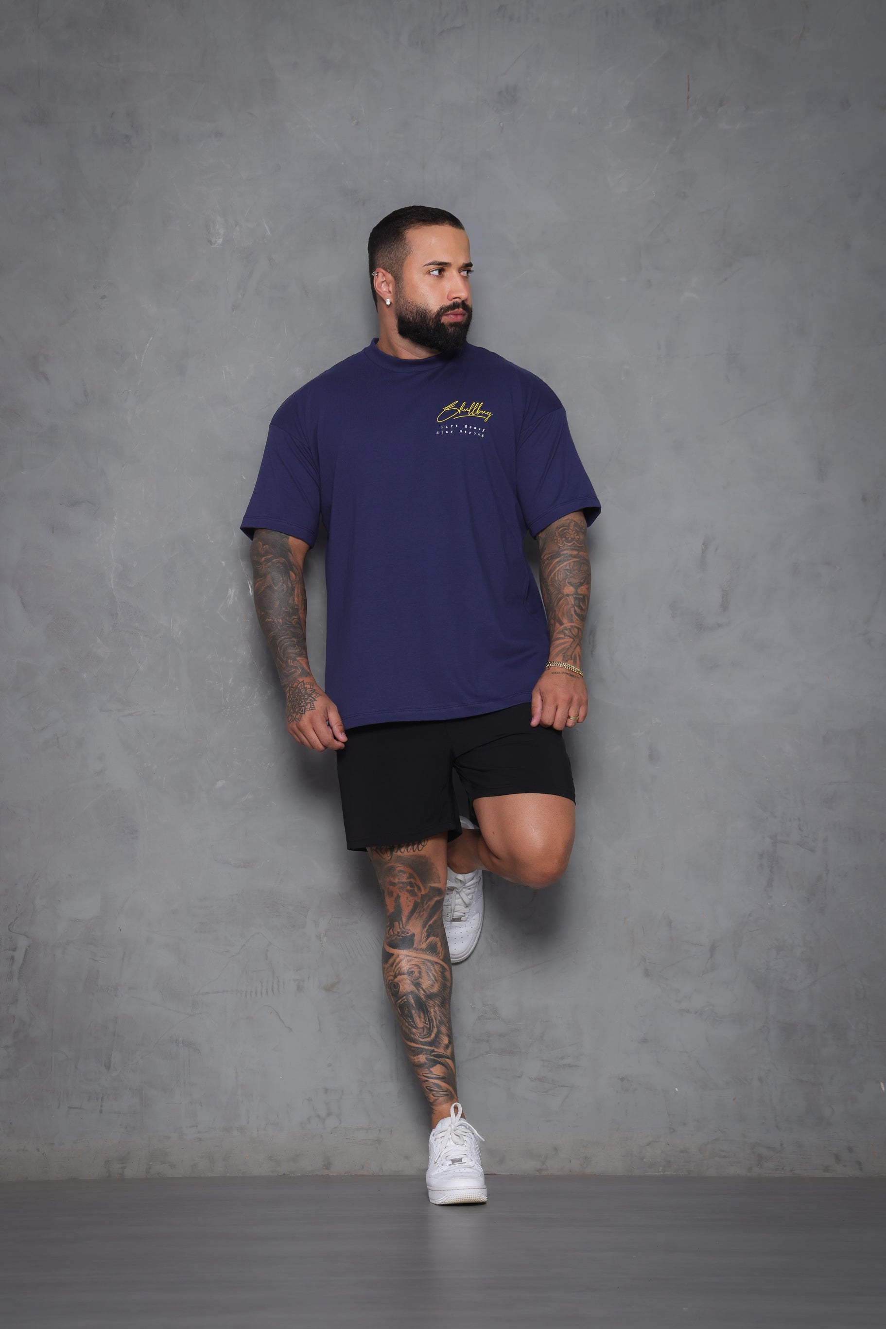 Camiseta oversized IMPROVE - azul marinho