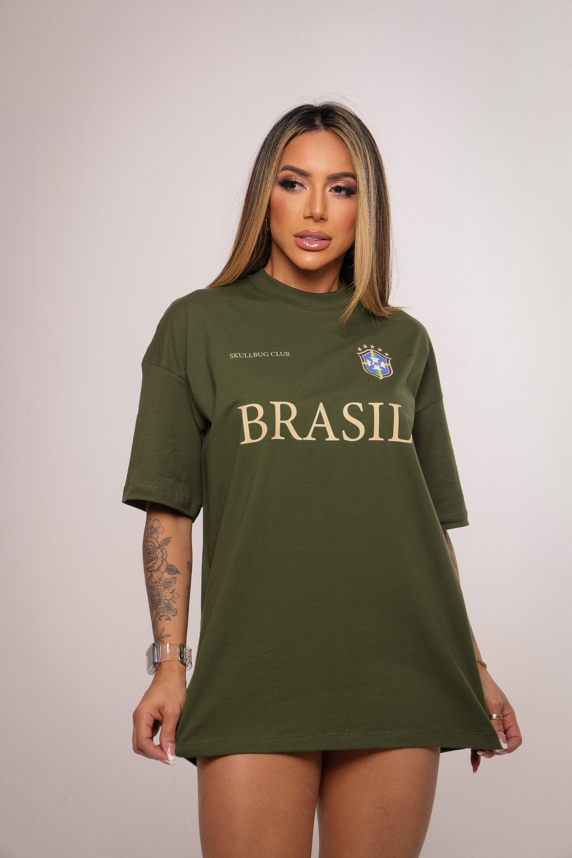 Camiseta oversized "Brasil" confort - verde