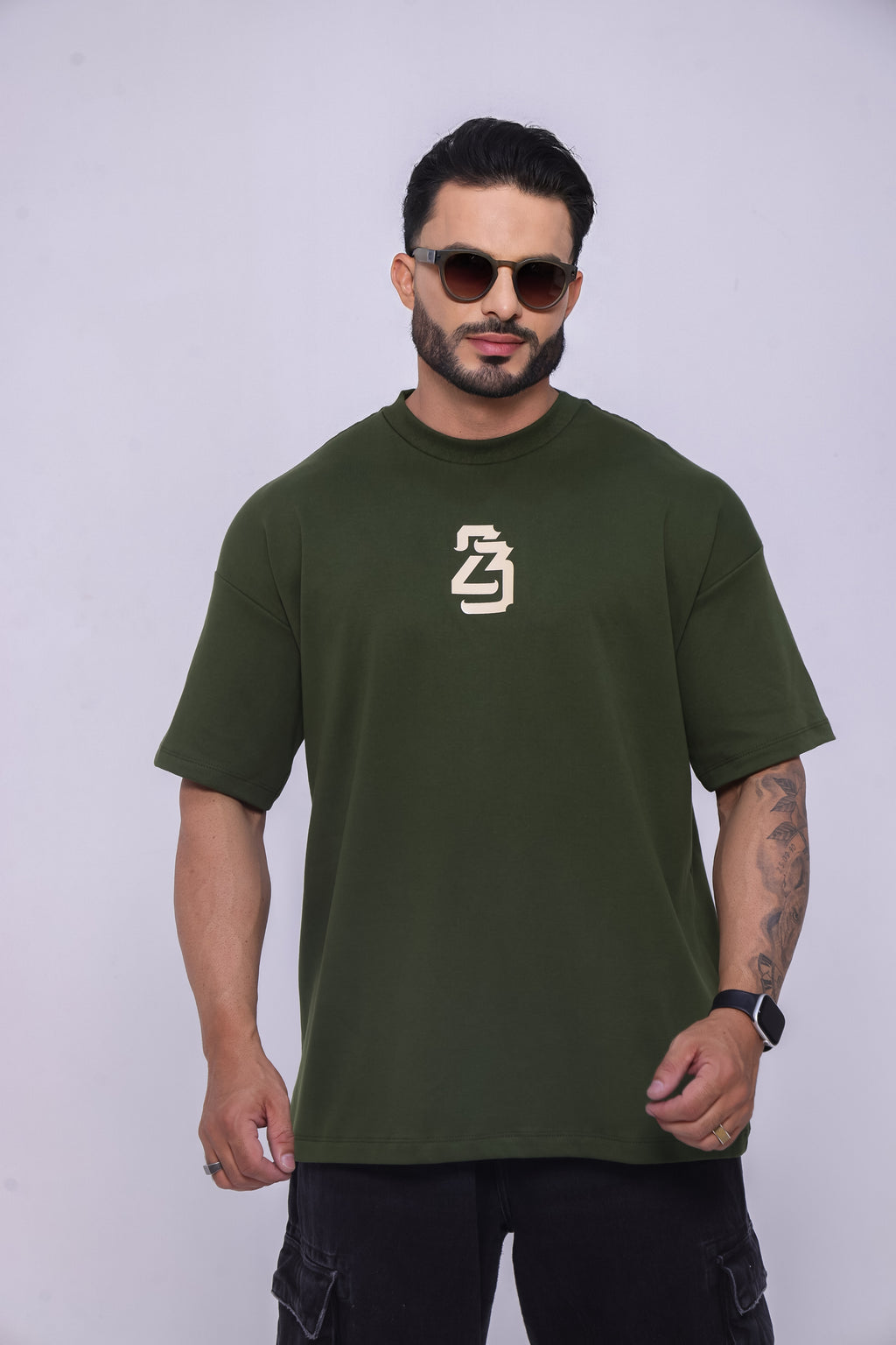Camiseta oversized 23 verde - 230g