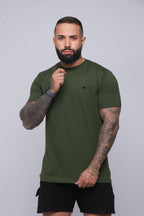 Camiseta regular básica verde
