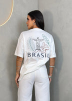Camiseta oversized "Brasil" - off-white