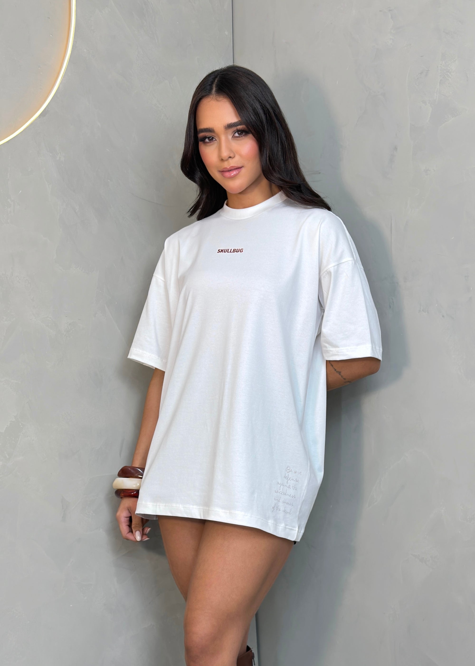 Camiseta oversized "St. MIchael" - off-white