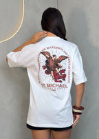 Camiseta oversized "St. MIchael" - off-white