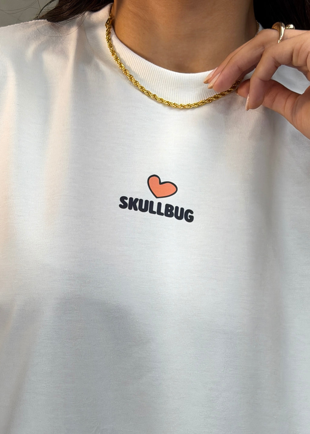 Camiseta oversized "Choke out negativity" - off-white