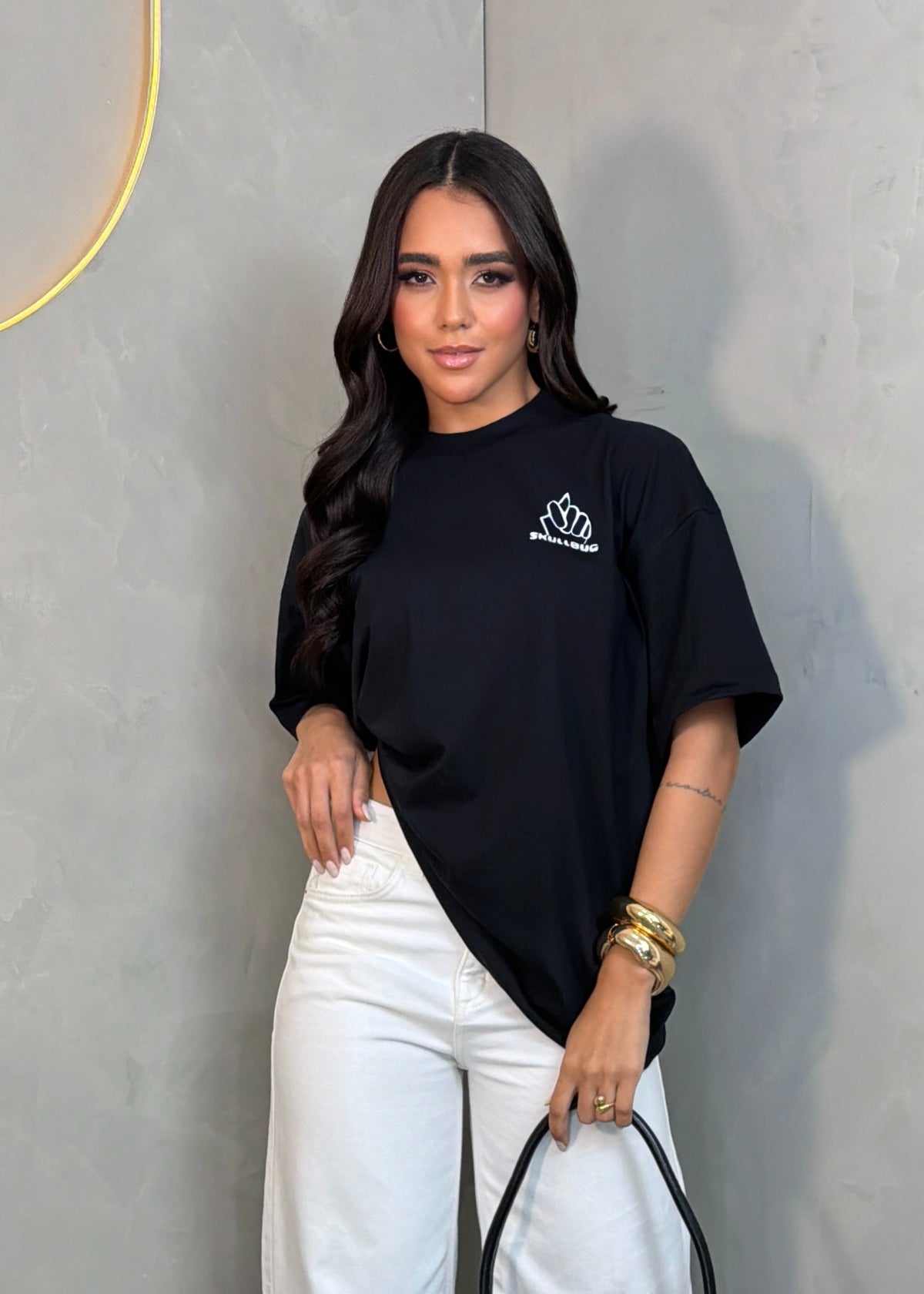 Camiseta oversized "Figa" - preta