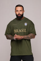 Camiseta oversized "Brasil" confort - verde