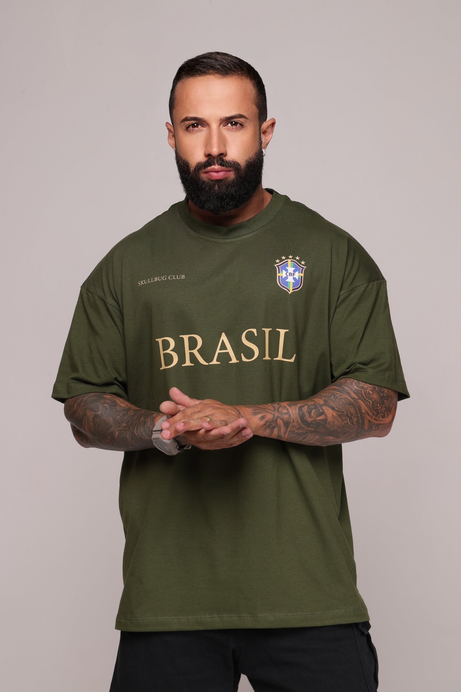 Camiseta oversized "Brasil" confort - verde