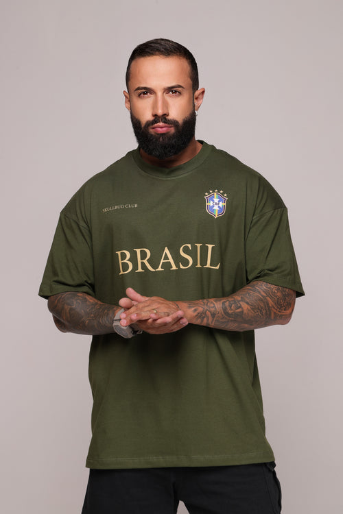 Camiseta oversized "Brasil" confort - verde