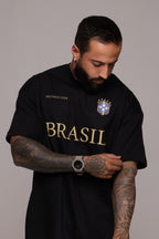 Camiseta oversized "Brasil" confort - preta