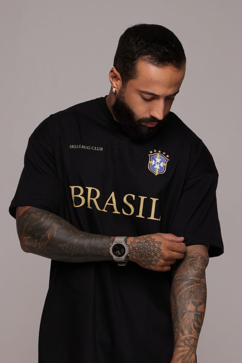 Camiseta oversized "Brasil" confort - preta