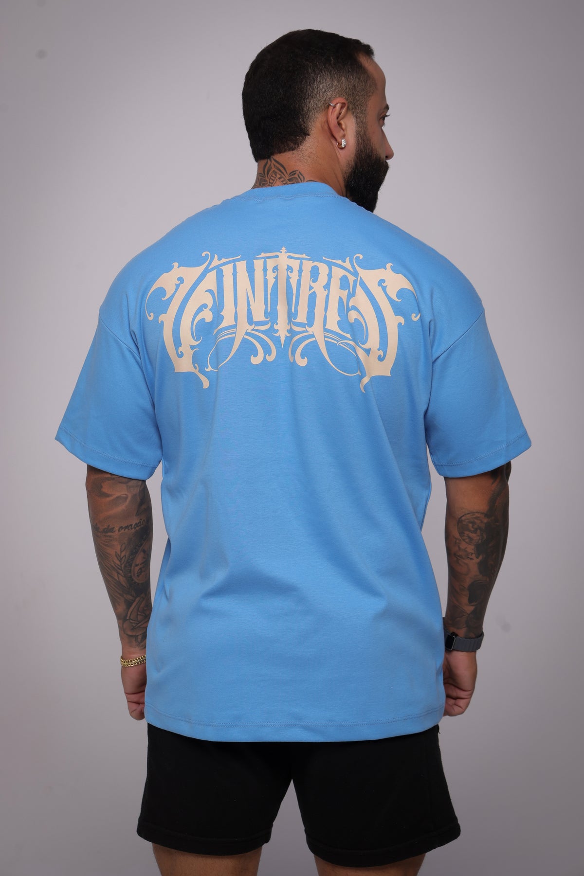 Camiseta oversized vinttrês azul - 230g