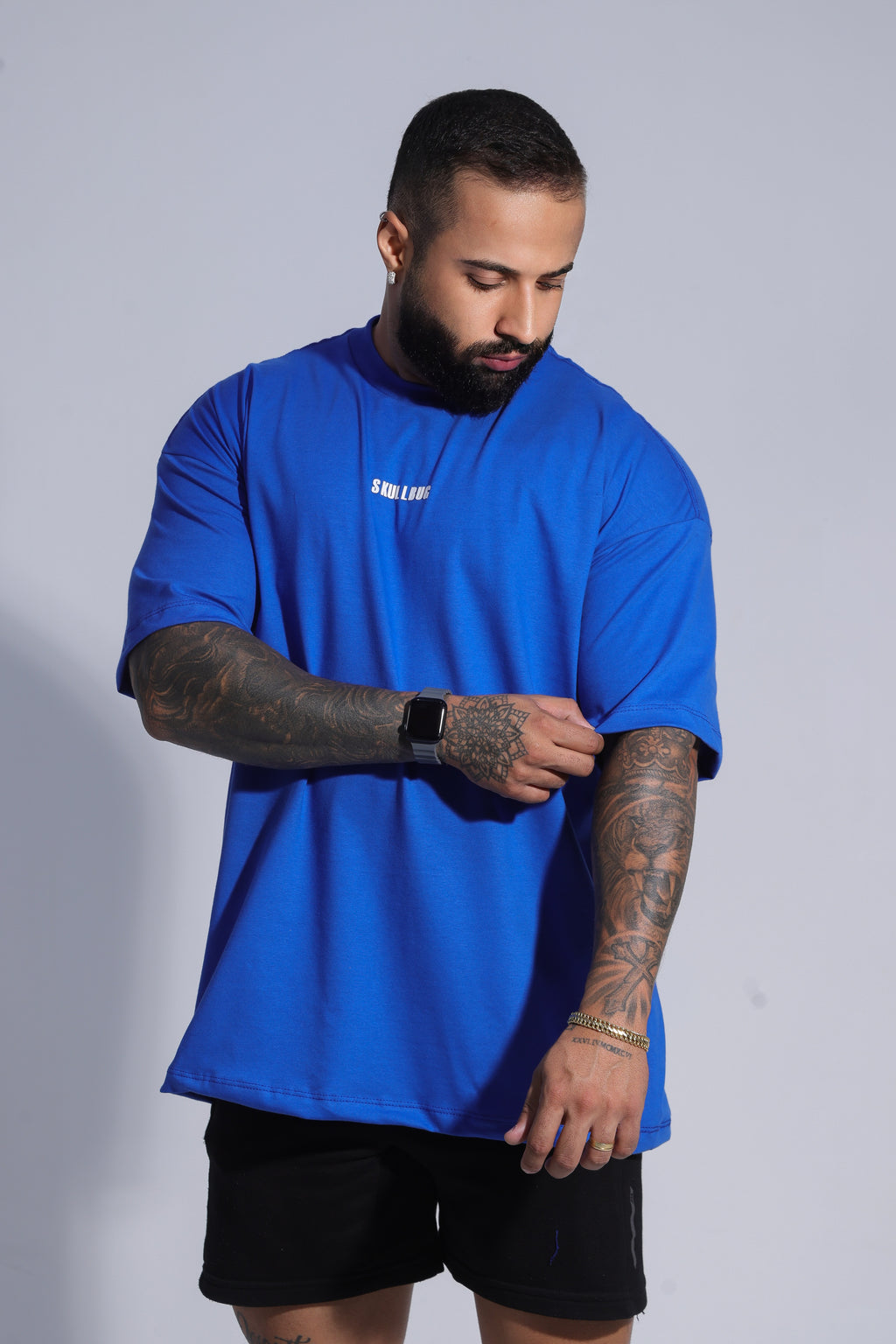 Camiseta oversized BAD INFLUENCE azul - 170g