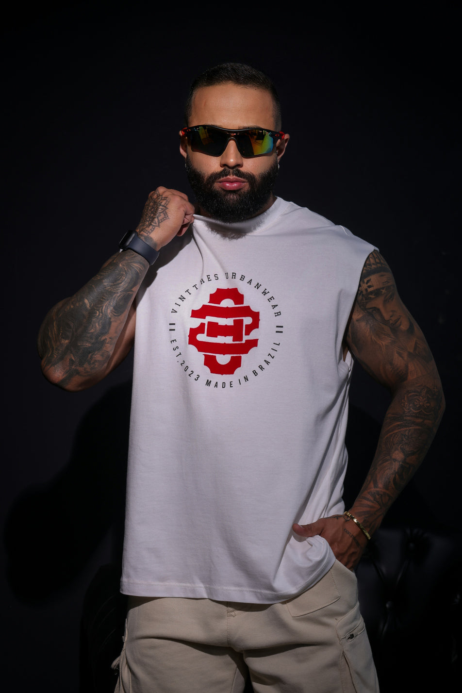 Regata oversized vinttês off-white