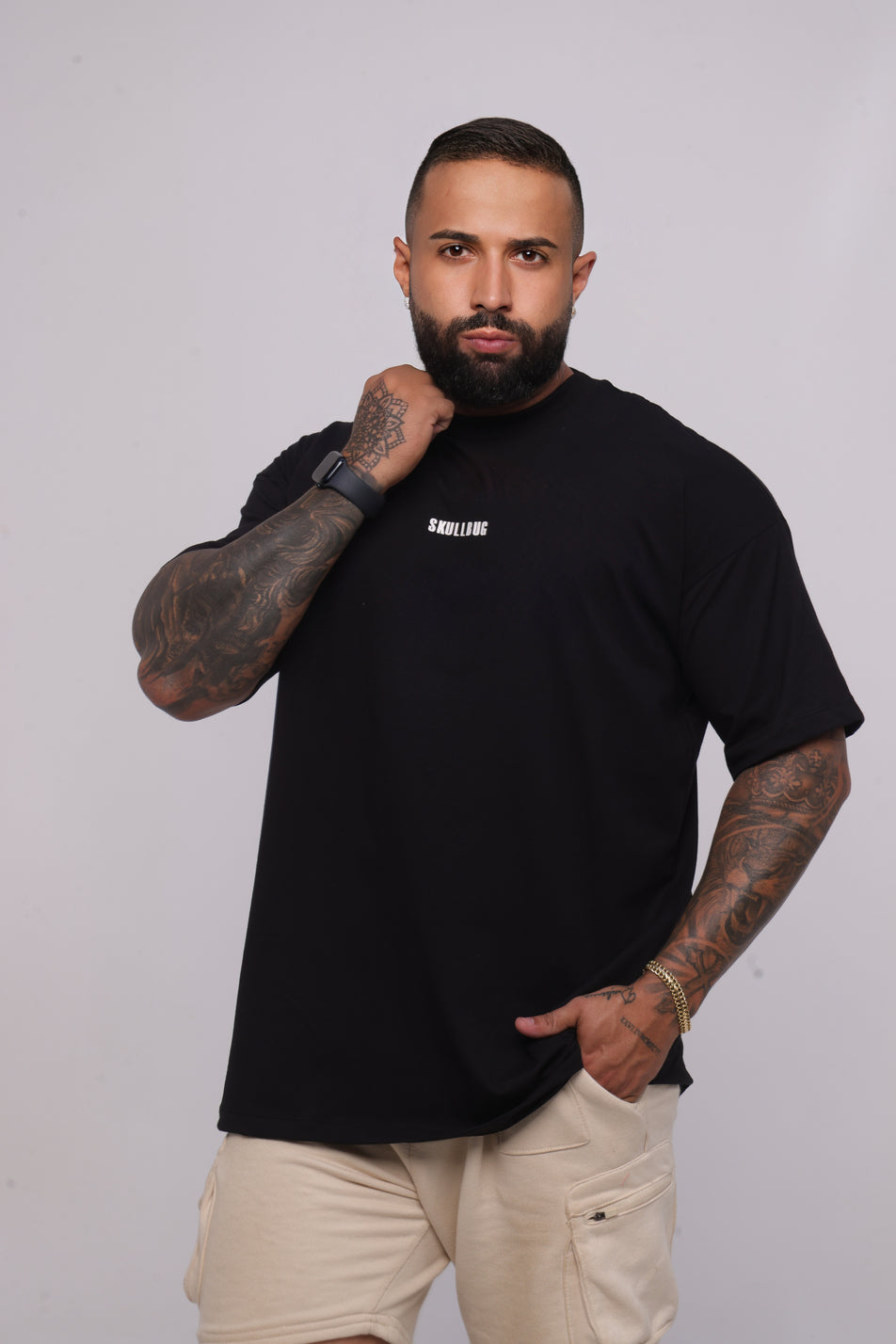 Camiseta oversized BAD INFLUENCE preta - 170g