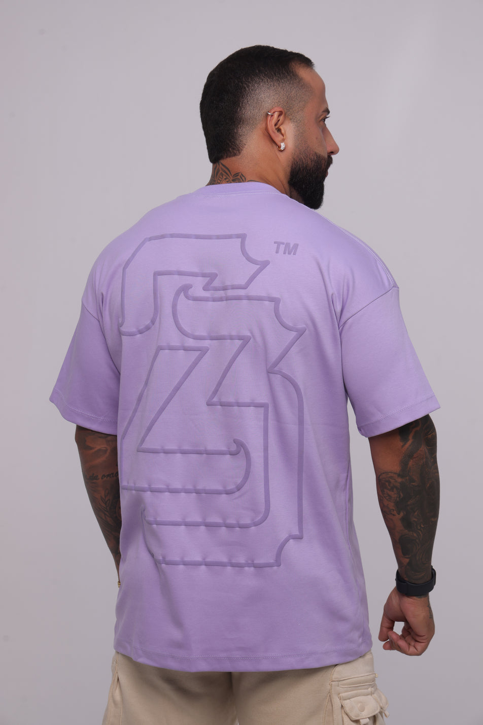 Camiseta oversized 23 puff lilás - 230g