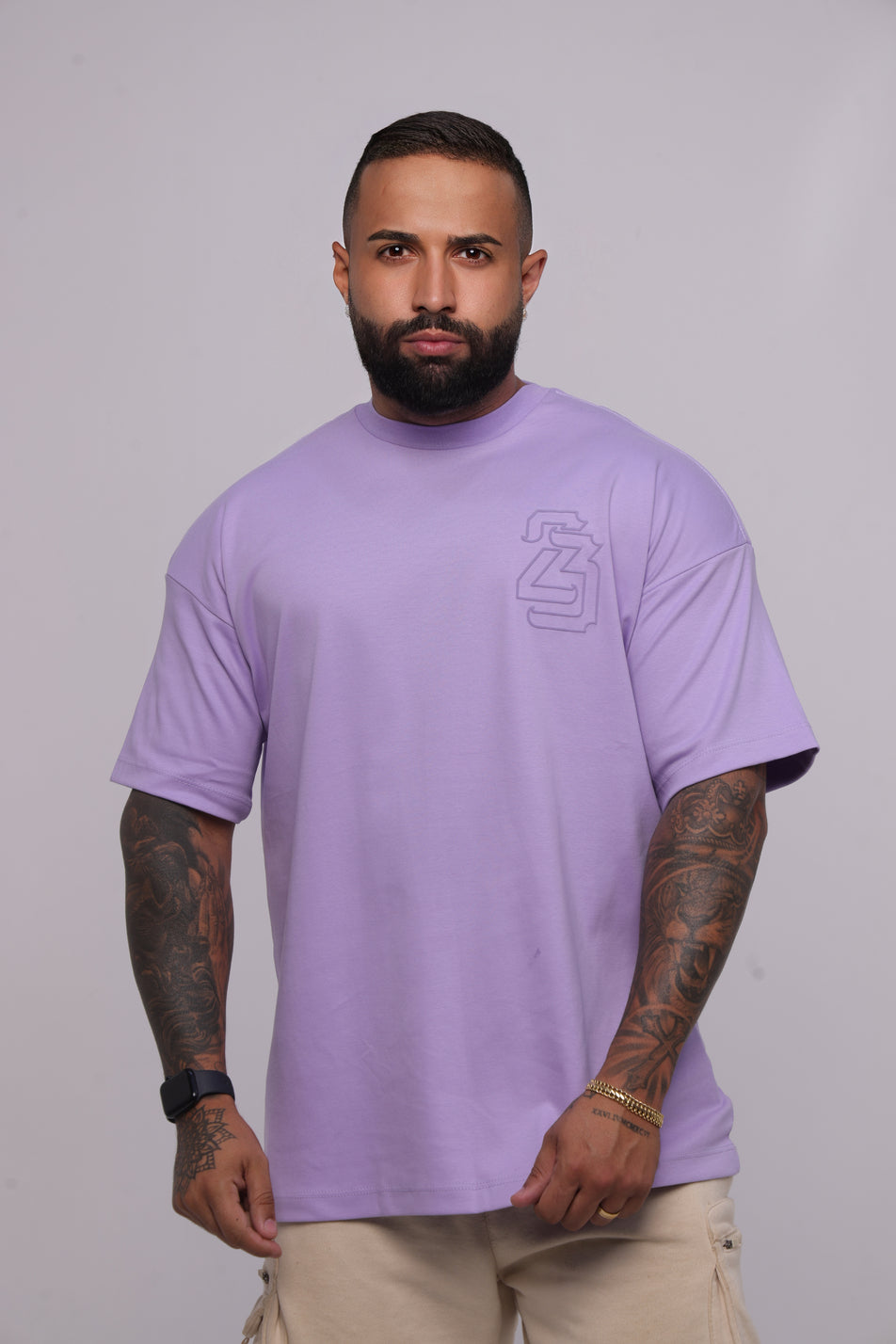 Camiseta oversized 23 puff lilás - 230g