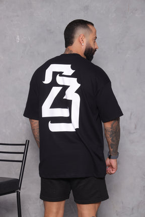 Camiseta oversized 23 preta - 230g