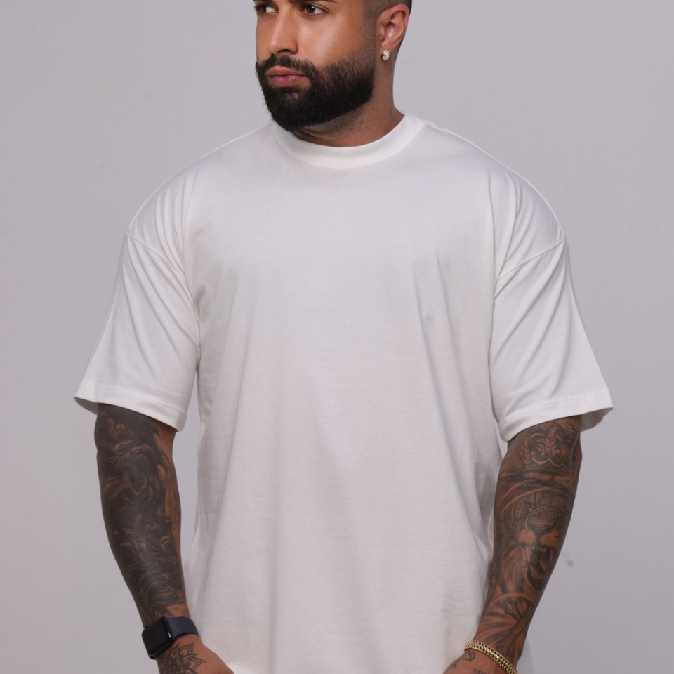 Camiseta oversized básica - off-white