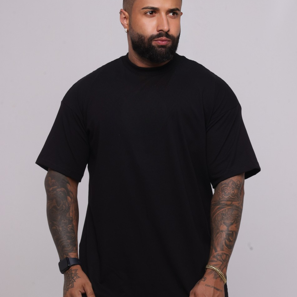 Camiseta oversized básica - preta