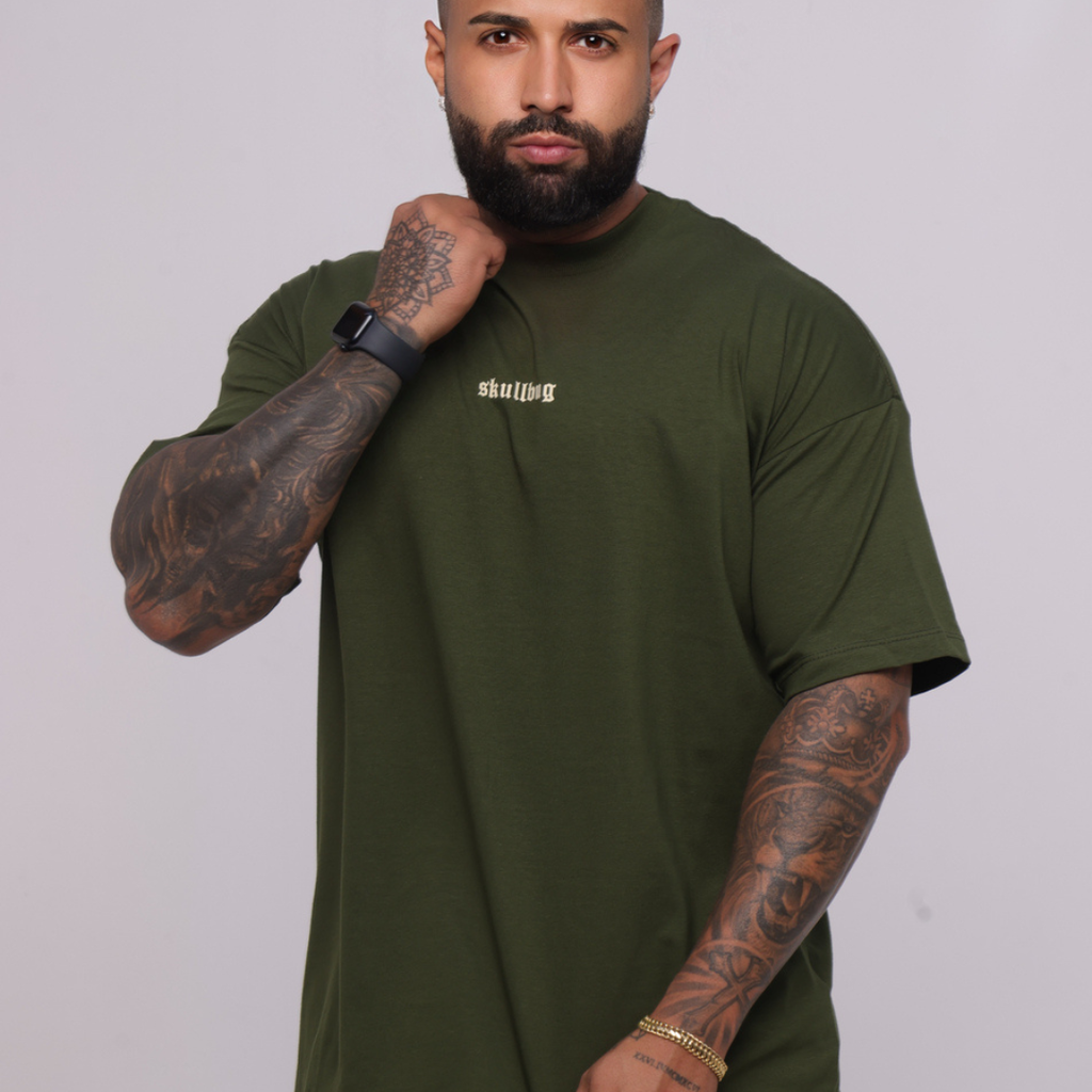 Camiseta oversized logo básica - verde