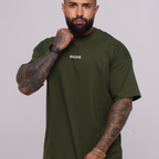 Camiseta oversized logo básica - verde