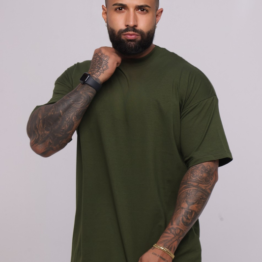 Camiseta oversized básica - verde