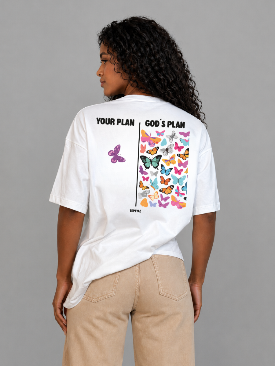 Camiseta oversized "God´s plan" - off-white