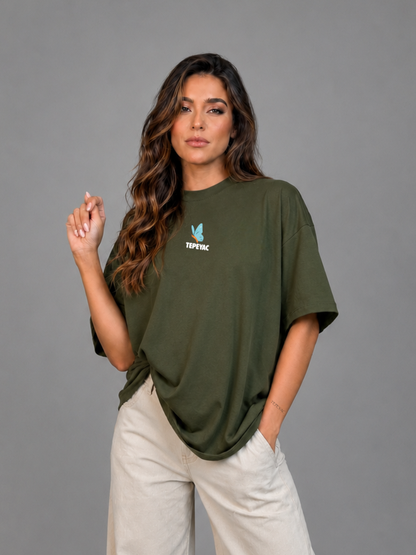 Camiseta oversized "God´s plan" - verde